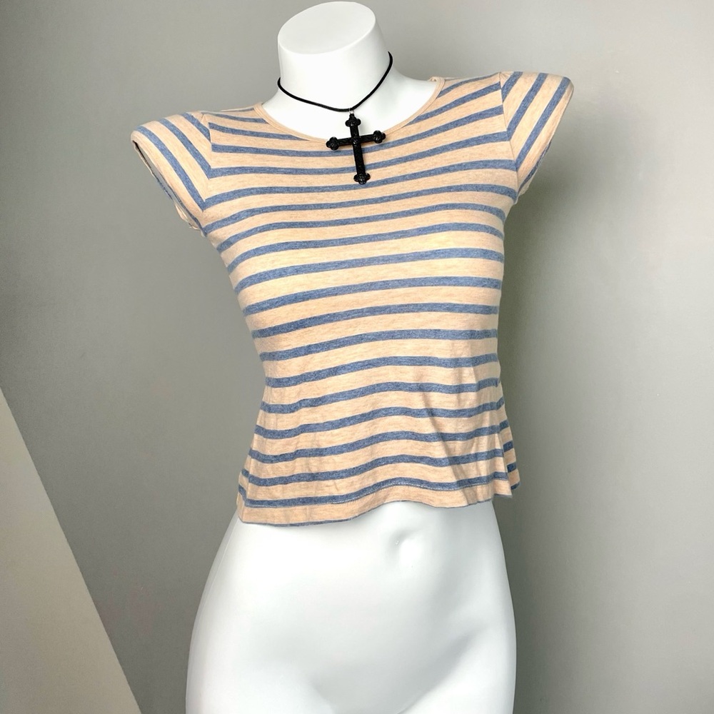 Vintage Grunge Striped Baby Tee